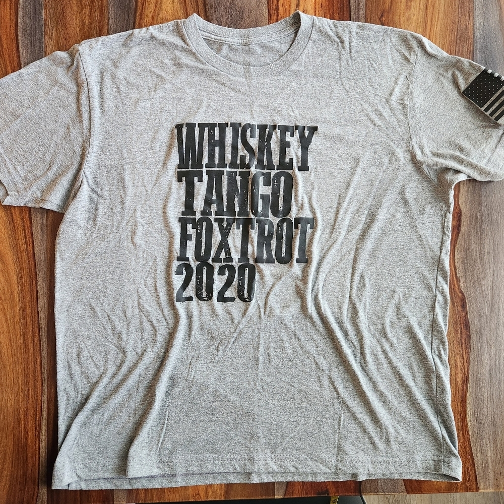 Graphic Tee Whiskey Tango Foxtrot Military American Flag Men's XL